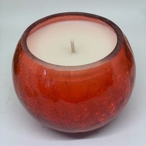 Red crackle glass 9 oz. Candle